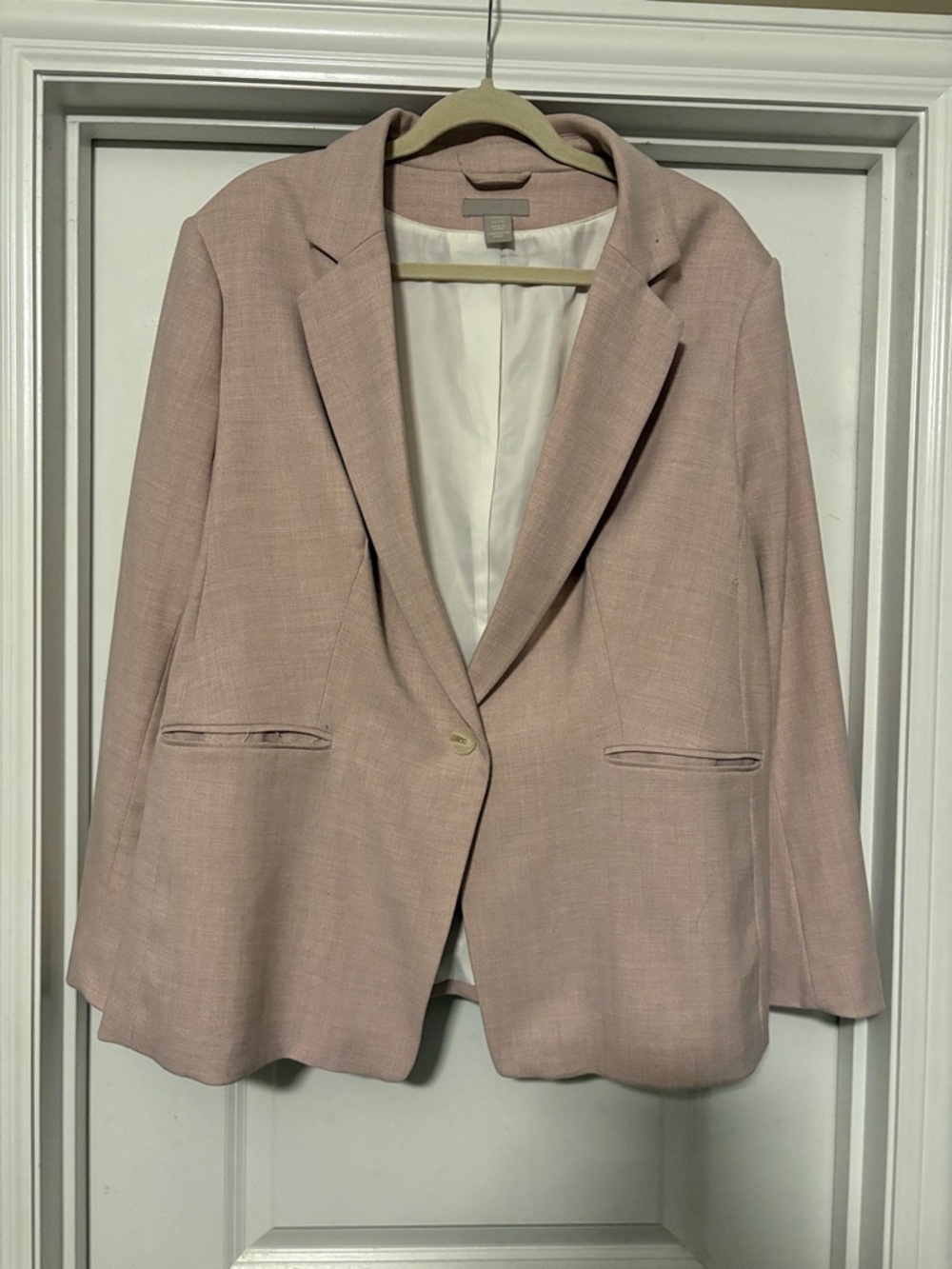 H&M Women's Blush Pink Single-Button Blazer